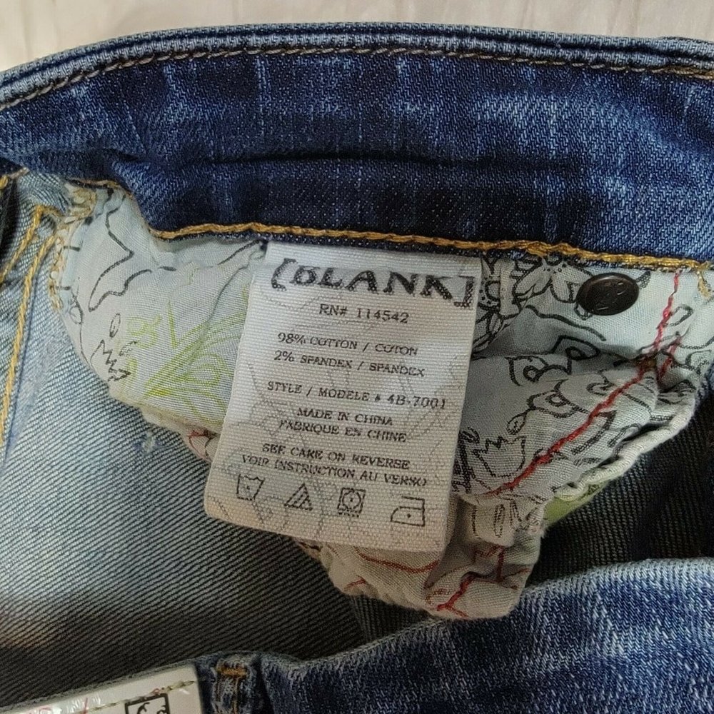Blank Denim Women's Size 25 Straight Leg Jeans Distressed Stone Wash Stretch D - Picture 9 of 10